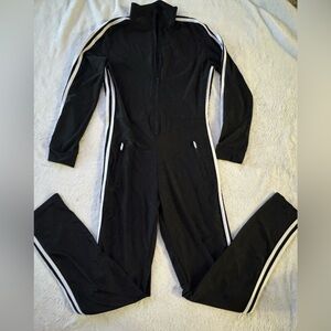 Black Jumpsuit with White Stripes